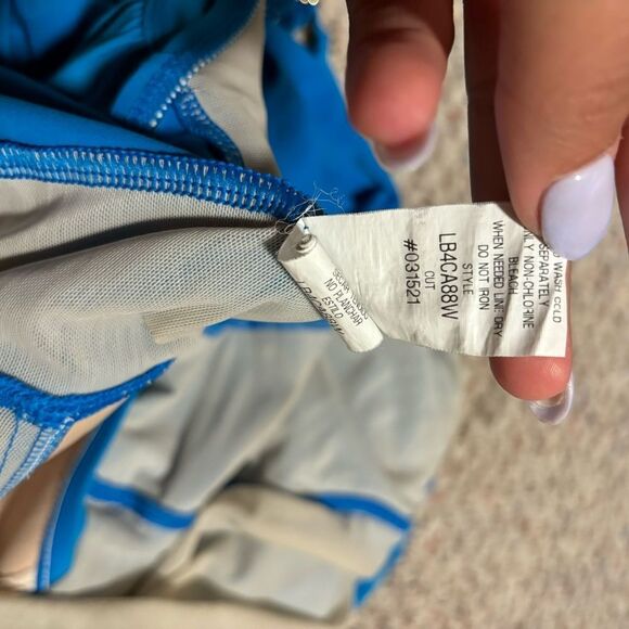 La Blanca Island Goddess Over The Shoulder Sweetheart Tankini Blue Plus Size 22W - Picture 5 of 10